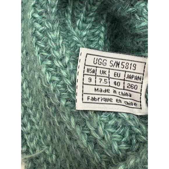 UGG Classic Cardy tall knit boots in a turquoise teal blue-green size 9 - Picture 9 of 10